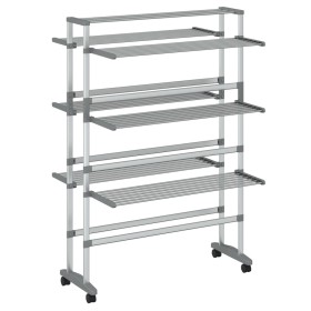 vidaXL Wäscheständer mit Rollen 89x64x129 cm Aluminium