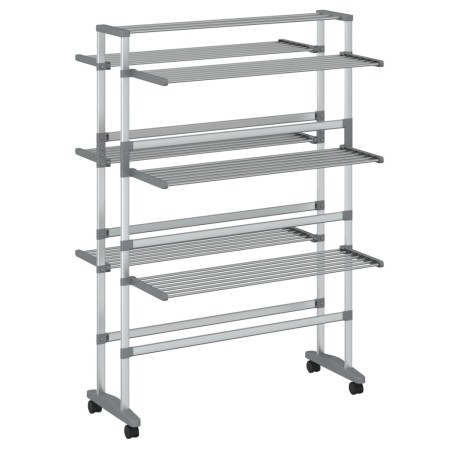 vidaXL Wäscheständer mit Rollen 89x64x129 cm Aluminium