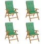 vidaXL Gartenstühle mit Kissen 4 Stk. Massivholz Teak vidaXL Gartenstühle mit Kissen 4 Stk. Massivholz Teak