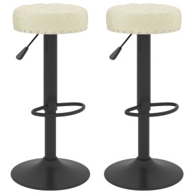 vidaXL Barhocker 2 Stk. Creme Samt 