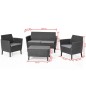 Keter 8-tlg. Garten-Sofagarnitur Salemo Graphitgrau 236629 Keter 8-tlg. Garten-Sofagarnitur Salemo Graphitgrau 236629