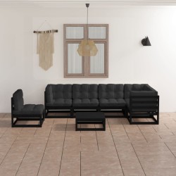 7-tlg. Garten-Lounge-Set mit Kissen Kiefer Massivholz