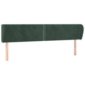 vidaXL Kopfteil mit Ohren Dunkelgrün 163x23x78/88 cm Samt