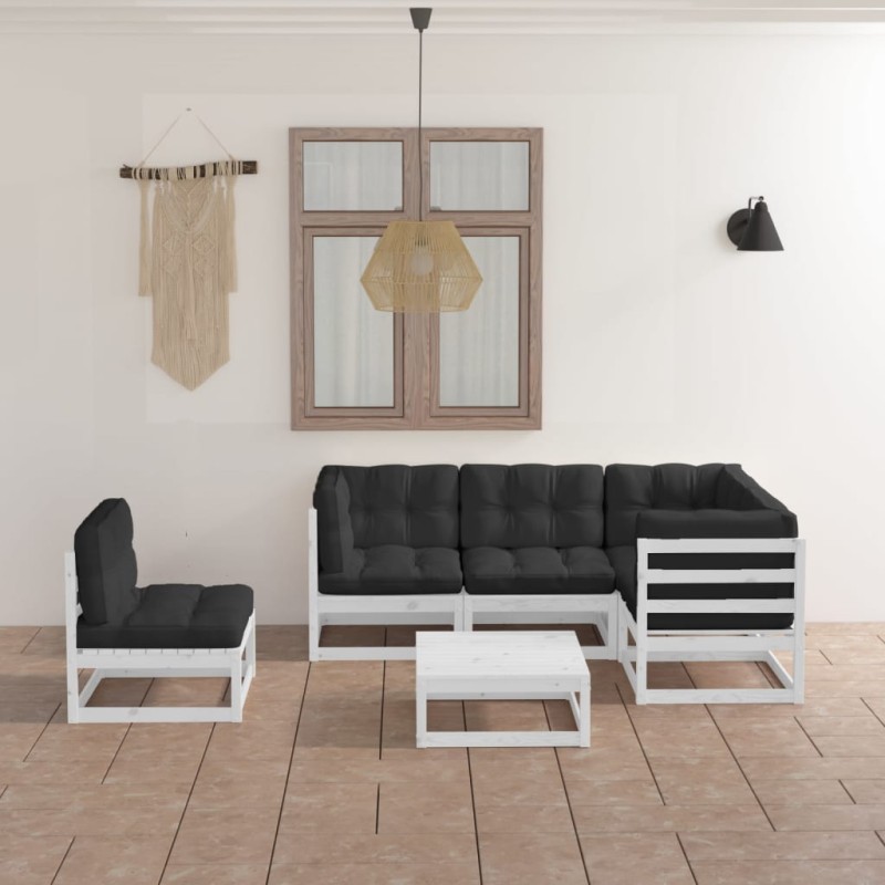 vidaXL 6-tlg. Garten-Lounge-Set mit Kissen Kiefer Massivholz vidaXL 6-tlg. Garten-Lounge-Set mit Kissen Kiefer Massivholz