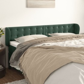 vidaXL Kopfteil mit Ohren Dunkelgrün 183x23x78/88 cm Samt