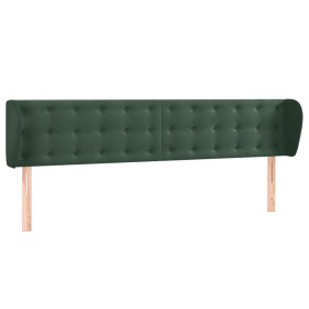vidaXL Kopfteil mit Ohren Dunkelgrün 183x23x78/88 cm Samt