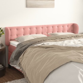 vidaXL Kopfteil mit Ohren Rosa 183x23x78/88 cm Samt
