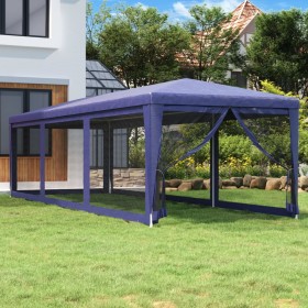 vidaXL Partyzelt mit 8 Mesh-Seitenwänden Blau 3x9 m HDPE
