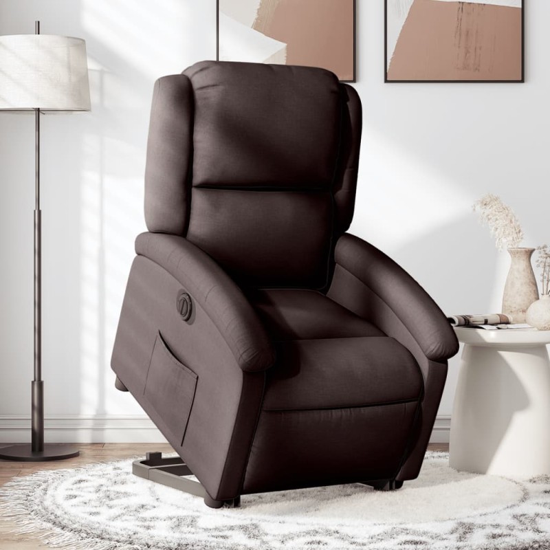 vidaXL Relaxsessel mit Aufstehhilfe Elektrisch Dunkelbraun Stoff vidaXL Relaxsessel mit Aufstehhilfe Elektrisch Dunkelbraun Stoff