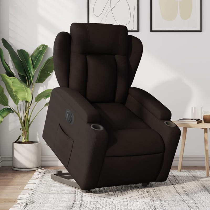 vidaXL Relaxsessel mit Aufstehhilfe Elektrisch Dunkelbraun Stoff vidaXL Relaxsessel mit Aufstehhilfe Elektrisch Dunkelbraun Stoff