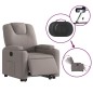 vidaXL Relaxsessel mit Aufstehhilfe Elektrisch Taupe Stoff vidaXL Relaxsessel mit Aufstehhilfe Elektrisch Taupe Stoff