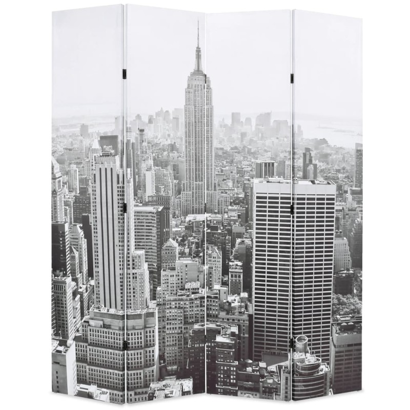 vidaXL Raumteiler klappbar 160 x 170 cm New York bei Tag Schwarz-Weiß vidaXL Raumteiler klappbar 160 x 170 cm New York bei Tag Schwarz-Weiß