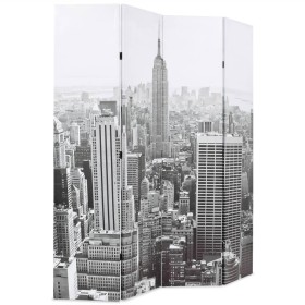 vidaXL Raumteiler klappbar 160 x 170 cm New York bei Tag Schwarz-Weiß