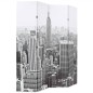 vidaXL Raumteiler klappbar 160 x 170 cm New York bei Tag Schwarz-Weiß vidaXL Raumteiler klappbar 160 x 170 cm New York bei Tag Schwarz-Weiß
