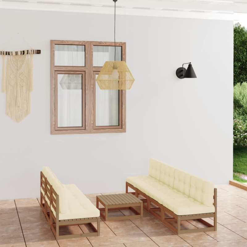 8-tlg. Garten-Lounge-Set mit Kissen Kiefer Massivholz 8-tlg. Garten-Lounge-Set mit Kissen Kiefer Massivholz