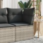 vidaXL Garten-Ecksofa mit Kissen Hellgrau Poly Rattan vidaXL Garten-Ecksofa mit Kissen Hellgrau Poly Rattan