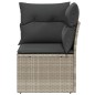 vidaXL Garten-Ecksofa mit Kissen Hellgrau Poly Rattan vidaXL Garten-Ecksofa mit Kissen Hellgrau Poly Rattan