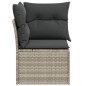 vidaXL Garten-Ecksofa mit Kissen Hellgrau Poly Rattan vidaXL Garten-Ecksofa mit Kissen Hellgrau Poly Rattan