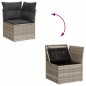 vidaXL Garten-Ecksofa mit Kissen Hellgrau Poly Rattan vidaXL Garten-Ecksofa mit Kissen Hellgrau Poly Rattan