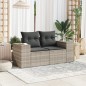 vidaXL Gartensofa mit Kissen 2-Sitzer Hellgrau Poly Rattan vidaXL Gartensofa mit Kissen 2-Sitzer Hellgrau Poly Rattan