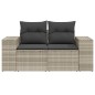 vidaXL Gartensofa mit Kissen 2-Sitzer Hellgrau Poly Rattan vidaXL Gartensofa mit Kissen 2-Sitzer Hellgrau Poly Rattan