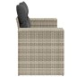 vidaXL Gartensofa mit Kissen 2-Sitzer Hellgrau Poly Rattan vidaXL Gartensofa mit Kissen 2-Sitzer Hellgrau Poly Rattan