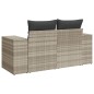 vidaXL Gartensofa mit Kissen 2-Sitzer Hellgrau Poly Rattan vidaXL Gartensofa mit Kissen 2-Sitzer Hellgrau Poly Rattan