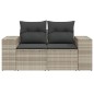 vidaXL Gartensofa mit Kissen 2-Sitzer Hellgrau Poly Rattan vidaXL Gartensofa mit Kissen 2-Sitzer Hellgrau Poly Rattan