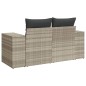 vidaXL Gartensofa mit Kissen 2-Sitzer Hellgrau Poly Rattan vidaXL Gartensofa mit Kissen 2-Sitzer Hellgrau Poly Rattan
