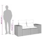 vidaXL Gartensofa mit Kissen 2-Sitzer Hellgrau Poly Rattan vidaXL Gartensofa mit Kissen 2-Sitzer Hellgrau Poly Rattan