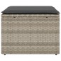 vidaXL Gartenhocker mit Kissen Hellgrau 55x55x37 cm Poly Rattan vidaXL Gartenhocker mit Kissen Hellgrau 55x55x37 cm Poly Rattan