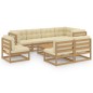 9-tlg. Garten-Lounge-Set mit Kissen Kiefer Massivholz 9-tlg. Garten-Lounge-Set mit Kissen Kiefer Massivholz