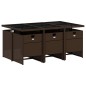 vidaXL 7-tlg. Garten-Essgruppe mit Kissen Braun Poly Rattan vidaXL 7-tlg. Garten-Essgruppe mit Kissen Braun Poly Rattan