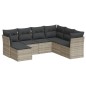 vidaXL 7-tlg. Garten-Sofagarnitur mit Kissen Hellgrau Poly Rattan vidaXL 7-tlg. Garten-Sofagarnitur mit Kissen Hellgrau Poly Rattan