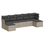 vidaXL 7-tlg. Garten-Sofagarnitur mit Kissen Hellgrau Poly Rattan vidaXL 7-tlg. Garten-Sofagarnitur mit Kissen Hellgrau Poly Rattan