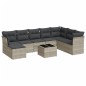 vidaXL 9-tlg. Garten-Sofagarnitur mit Kissen Hellgrau Poly Rattan vidaXL 9-tlg. Garten-Sofagarnitur mit Kissen Hellgrau Poly Rattan