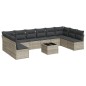 vidaXL 11-tlg. Garten-Sofagarnitur mit Kissen Hellgrau Poly Rattan vidaXL 11-tlg. Garten-Sofagarnitur mit Kissen Hellgrau Poly Rattan