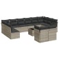 vidaXL 13-tlg. Garten-Sofagarnitur mit Kissen Hellgrau Poly Rattan vidaXL 13-tlg. Garten-Sofagarnitur mit Kissen Hellgrau Poly Rattan