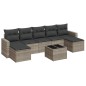 vidaXL 8-tlg. Garten-Sofagarnitur mit Kissen Hellgrau Poly Rattan vidaXL 8-tlg. Garten-Sofagarnitur mit Kissen Hellgrau Poly Rattan