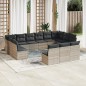 vidaXL 13-tlg. Garten-Sofagarnitur mit Kissen Hellgrau Poly Rattan vidaXL 13-tlg. Garten-Sofagarnitur mit Kissen Hellgrau Poly Rattan