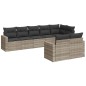 vidaXL 8-tlg. Garten-Sofagarnitur mit Kissen Hellgrau Poly Rattan vidaXL 8-tlg. Garten-Sofagarnitur mit Kissen Hellgrau Poly Rattan