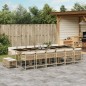 vidaXL 17-tlg. Garten-Essgruppe mit Kissen Beige Poly Rattan vidaXL 17-tlg. Garten-Essgruppe mit Kissen Beige Poly Rattan