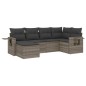 vidaXL 6-tlg. Garten-Sofagarnitur mit Kissen Hellgrau Poly Rattan vidaXL 6-tlg. Garten-Sofagarnitur mit Kissen Hellgrau Poly Rattan