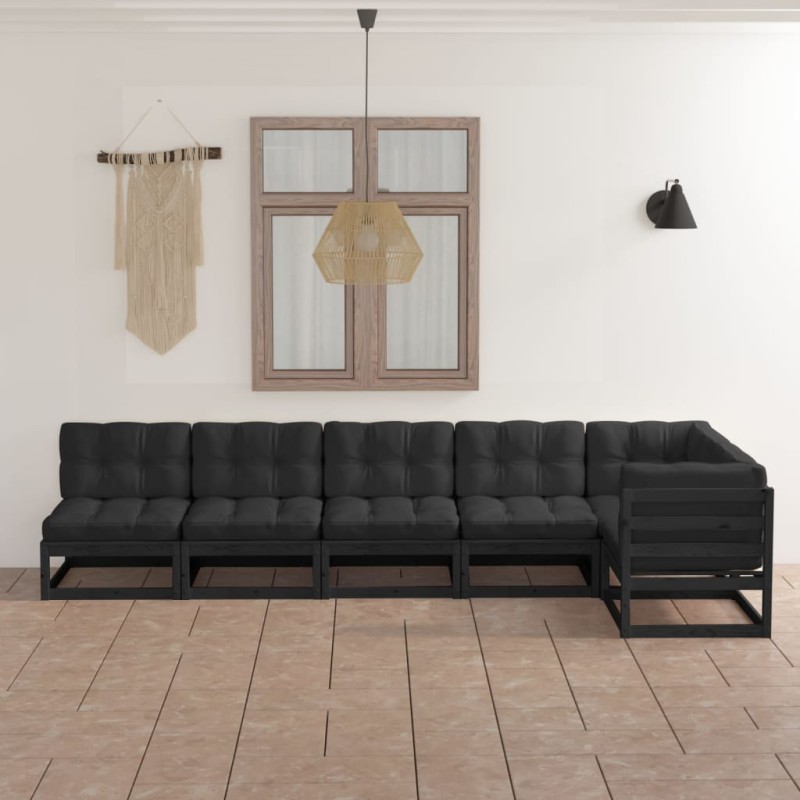 vidaXL 6-tlg. Garten-Lounge-Set mit Kissen Kiefer Massivholz vidaXL 6-tlg. Garten-Lounge-Set mit Kissen Kiefer Massivholz