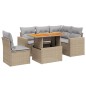 vidaXL 6-tlg. Garten-Sofagarnitur mit Kissen Beige Poly Rattan vidaXL 6-tlg. Garten-Sofagarnitur mit Kissen Beige Poly Rattan