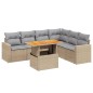 vidaXL 7-tlg. Garten-Sofagarnitur mit Kissen Beige Poly Rattan vidaXL 7-tlg. Garten-Sofagarnitur mit Kissen Beige Poly Rattan