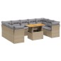 vidaXL 10-tlg. Garten-Sofagarnitur mit Kissen Beige Poly Rattan vidaXL 10-tlg. Garten-Sofagarnitur mit Kissen Beige Poly Rattan