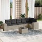vidaXL 7-tlg. Garten-Sofagarnitur mit Kissen Hellgrau Poly Rattan vidaXL 7-tlg. Garten-Sofagarnitur mit Kissen Hellgrau Poly Rattan