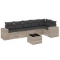 vidaXL 7-tlg. Garten-Sofagarnitur mit Kissen Hellgrau Poly Rattan vidaXL 7-tlg. Garten-Sofagarnitur mit Kissen Hellgrau Poly Rattan