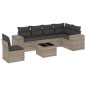 vidaXL 7-tlg. Garten-Sofagarnitur mit Kissen Hellgrau Poly Rattan vidaXL 7-tlg. Garten-Sofagarnitur mit Kissen Hellgrau Poly Rattan